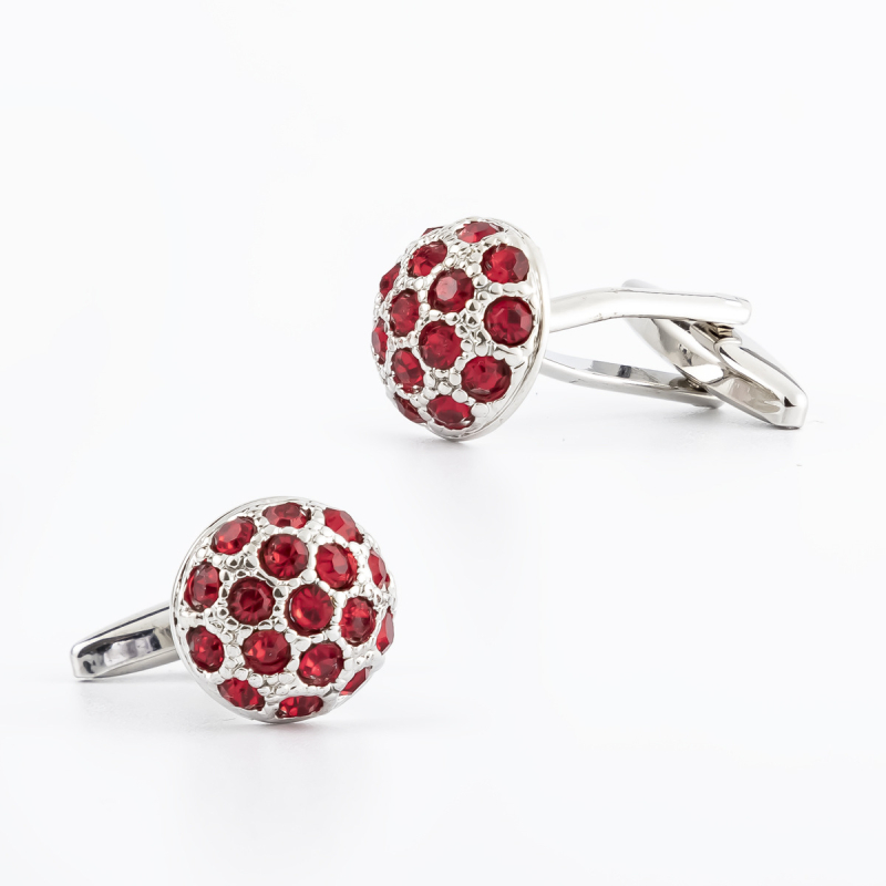 Réz mandzsetta kapcsok, egyszerű uniszex geometriai kialakítás, gyémánt felület, kristályok, egyenként csomagolva