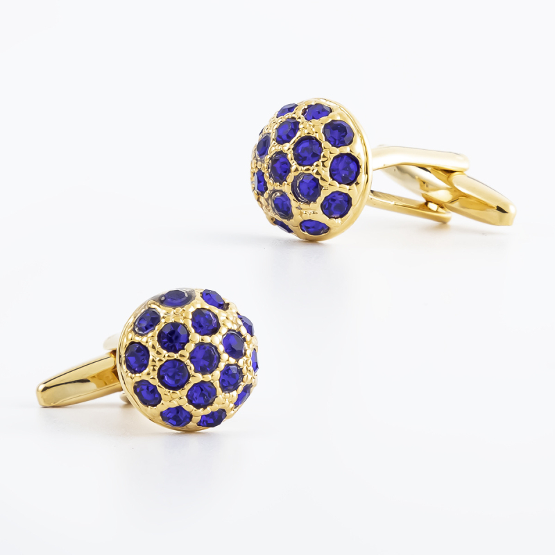 Réz mandzsetta kapcsok, egyszerű uniszex geometriai kialakítás, gyémánt felület, kristályok, egyenként csomagolva