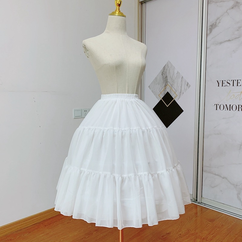 Lolita петикула с опора от рибена кост, 3 пръстена, регулируема пухкавост, Piron стил: единичен стоманен пръстен, еднослойна прежда