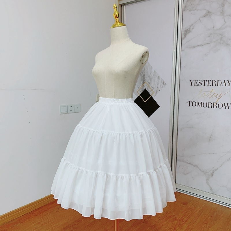 Lolita петикула с опора от рибена кост, 3 пръстена, регулируема пухкавост, Piron стил: единичен стоманен пръстен, еднослойна прежда