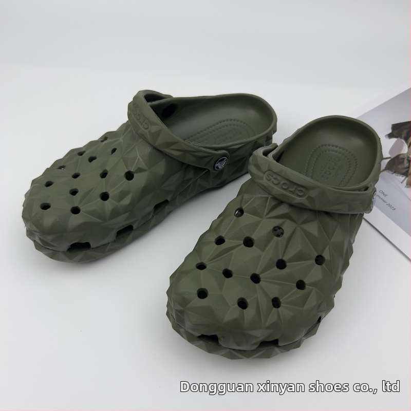 Vīriešu EVA sandales, elpojošas, ūdensizturīgas, neslīdīgas, injekcijas veidots zole, EVA augšējā daļa, 1–3 cm papēža augstums, Leisure Crocs stils