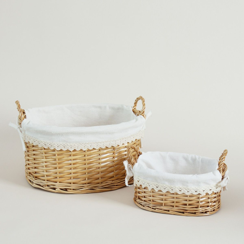 Ručne tkaný úložný košík; organizér na nočnú stolík/počítačový stôl pre kozmetiku, šperky a malé veci