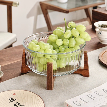 Стъклена плодова чиния за плодове – китайски стил, марка Dorrido, за хол и офис, пуск през лято 2021 г.