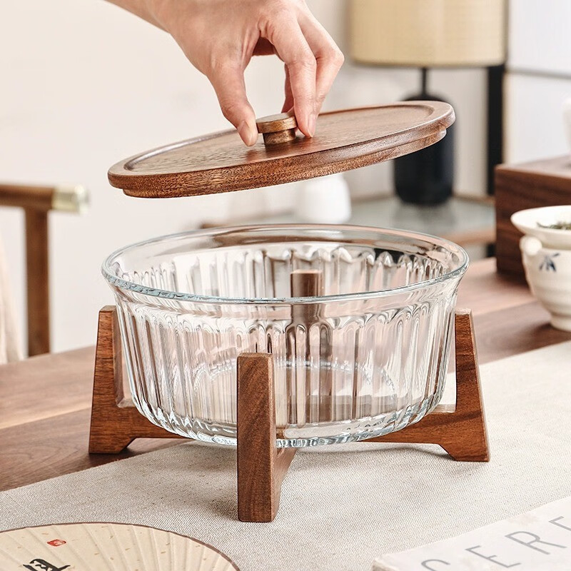 Стъклена плодова чиния за плодове – китайски стил, марка Dorrido, за хол и офис, пуск през лято 2021 г.