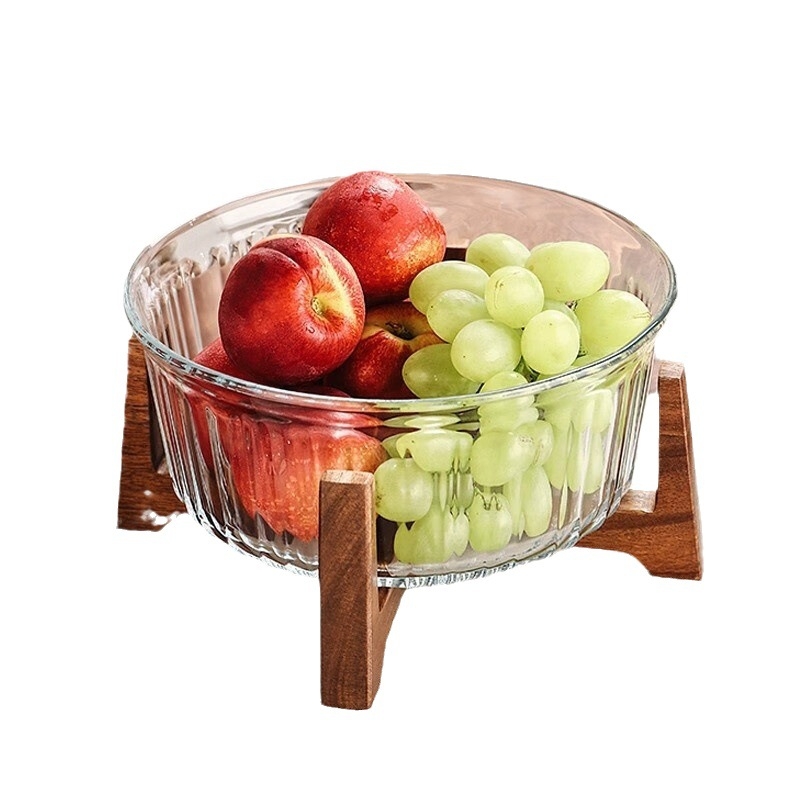 Стъклена плодова чиния за плодове – китайски стил, марка Dorrido, за хол и офис, пуск през лято 2021 г.