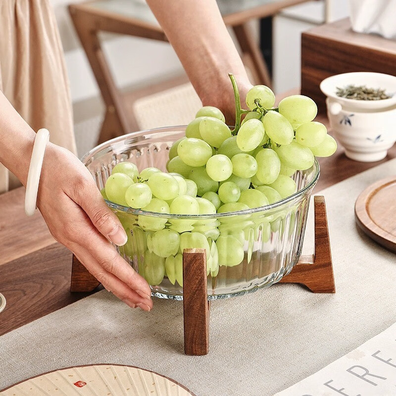 Стъклена плодова чиния за плодове – китайски стил, марка Dorrido, за хол и офис, пуск през лято 2021 г.