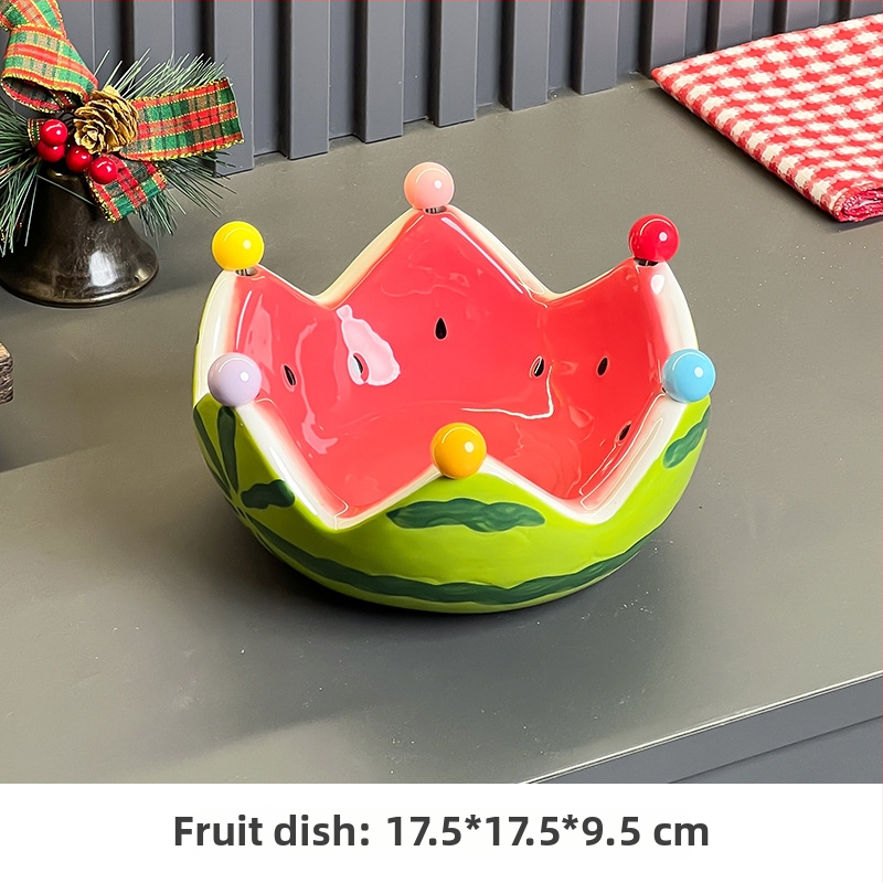 Порцеланова чиния за плодове с диня, свеж дизайн, мил стил, пускане през 2025 г.