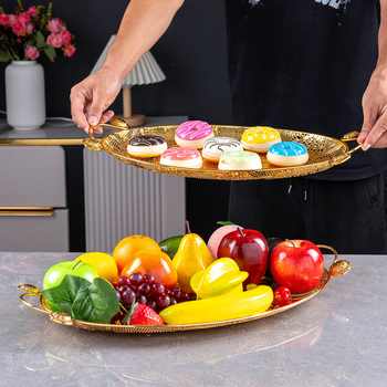 TONGCAI Ovala miska na ovocie s vyrezávaným dizajnom na občerstvenie, Štýl ľahký luxus, Letné vydanie 2021, Materiál: Iné