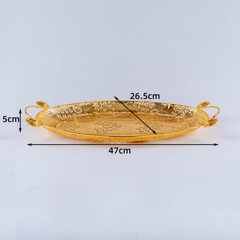 TONGCAI Ovala miska na ovocie s vyrezávaným dizajnom na občerstvenie, Štýl ľahký luxus, Letné vydanie 2021, Materiál: Iné