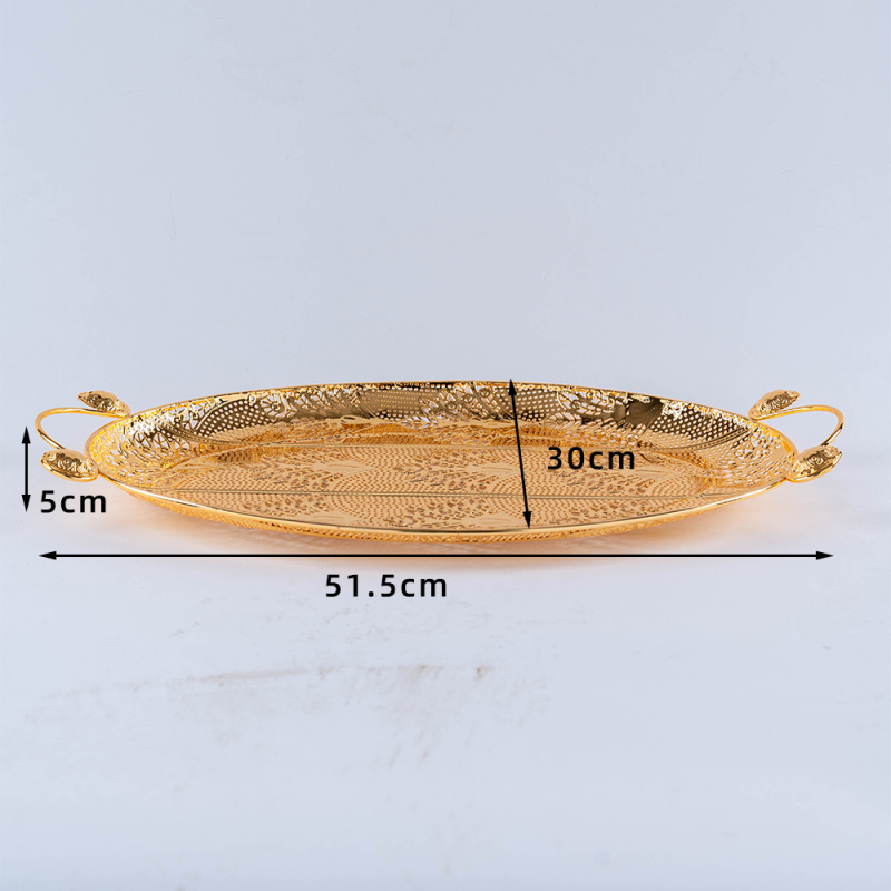 TONGCAI Ovala miska na ovocie s vyrezávaným dizajnom na občerstvenie, Štýl ľahký luxus, Letné vydanie 2021, Materiál: Iné
