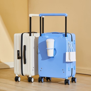 Αποσκευή ταξιδιού με φερμουάρ, Μεγάλη χωρητικότητα, Πολυεστέρας, Θήκη για ποτήρι, Ροδάκια παντός τύπου