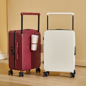 Αποσκευή ταξιδιού με φερμουάρ, Μεγάλη χωρητικότητα, Πολυεστέρας, Θήκη για ποτήρι, Ροδάκια παντός τύπου