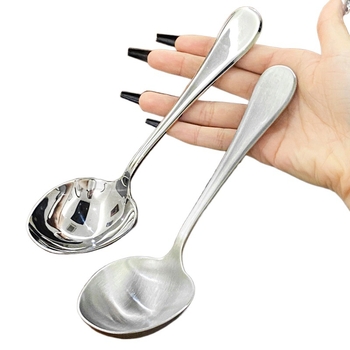 Κουτάλι από ανοξείδωτο ατσάλι 304 για μπουφέ ξενοδοχείου, παχύτερο και βαθύ για χυλό, μοντέρνο μινιμαλιστικό σχέδιο