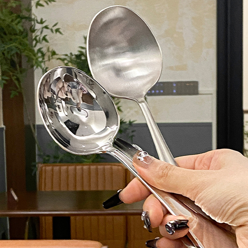 Κουτάλι από ανοξείδωτο ατσάλι 304 για μπουφέ ξενοδοχείου, παχύτερο και βαθύ για χυλό, μοντέρνο μινιμαλιστικό σχέδιο