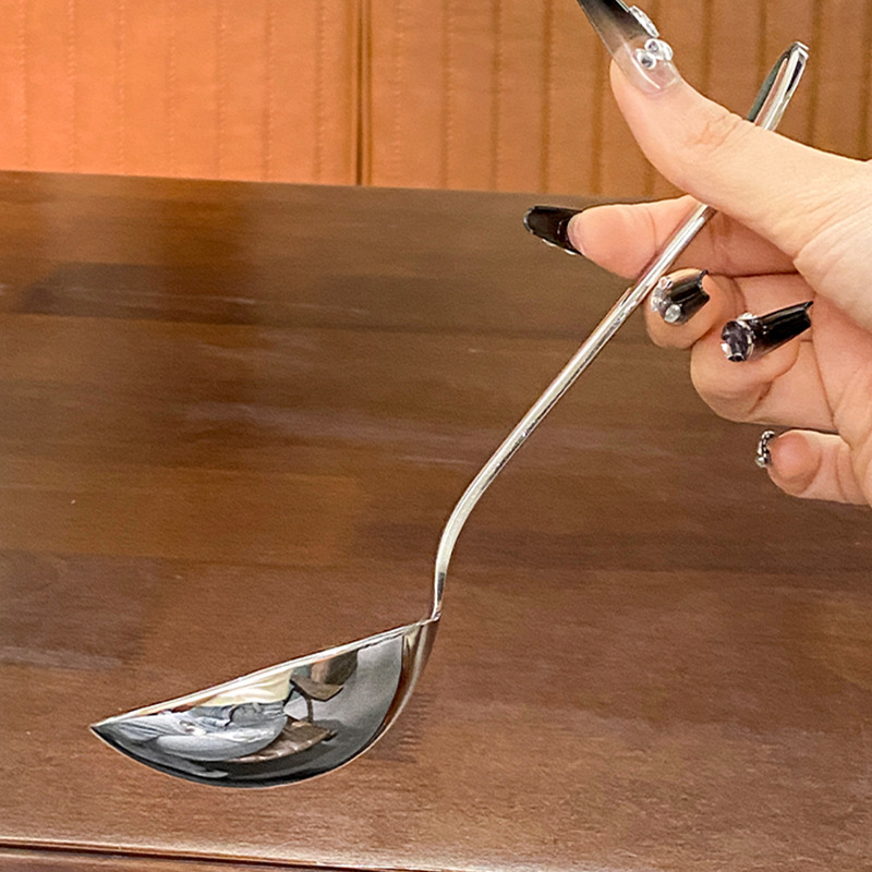 Κουτάλι από ανοξείδωτο ατσάλι 304 για μπουφέ ξενοδοχείου, παχύτερο και βαθύ για χυλό, μοντέρνο μινιμαλιστικό σχέδιο