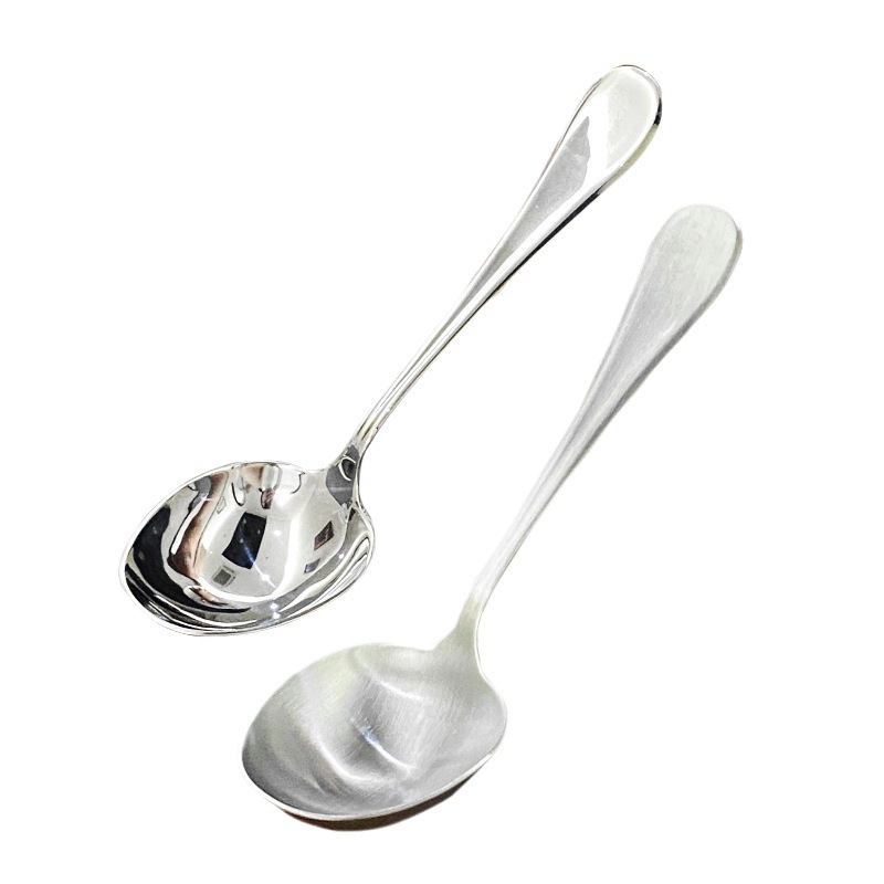 Κουτάλι από ανοξείδωτο ατσάλι 304 για μπουφέ ξενοδοχείου, παχύτερο και βαθύ για χυλό, μοντέρνο μινιμαλιστικό σχέδιο