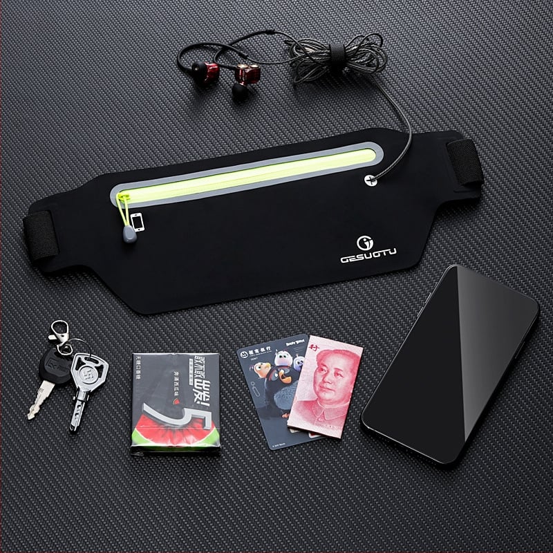 Songsotu Flat Waist Pack 001 – Nylon-Lycra sport deréktáska, uniszex, vízálló, cipzáros nyitás