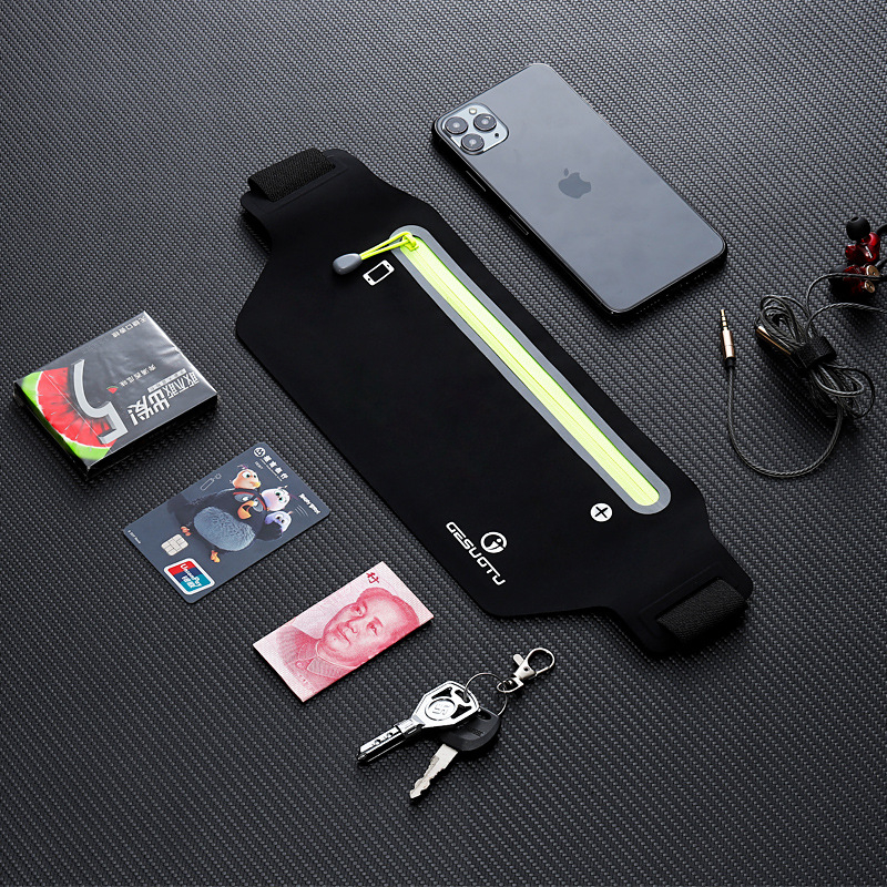 Songsotu Flat Waist Pack 001 – Nylon-Lycra sport deréktáska, uniszex, vízálló, cipzáros nyitás