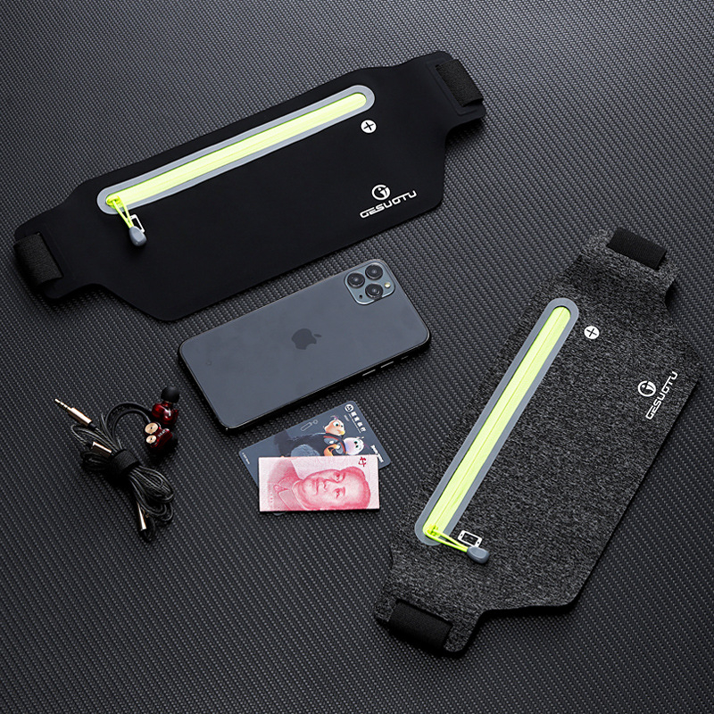 Songsotu Flat Waist Pack 001 – Nylon-Lycra sport deréktáska, uniszex, vízálló, cipzáros nyitás