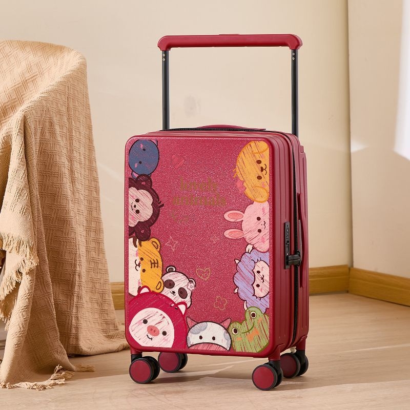 Βαλίτσα με σχέδιο κινουμένων σχεδίων, ύφασμα, περιστρεφόμενα 360° ροδάκια, πλευρικό άνοιγμα, κλειδαριά με λουκέτο