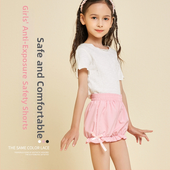 Shorts pentru copii cu suprapunere de fustă – pentru vârste 3–8, satin, poliester 100%, talie medie, funda