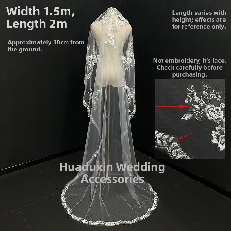 Unique miško stiliaus nėrinių skraistė su galvos papuošalu nuotakai, vasara 2021, sandėlyje