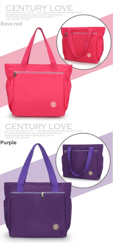 Ženska torba u korejskom stilu, crossbody tote – Oxford tkanina, gradska jednostavnost, vodoravni kvadratni oblik, zatvaranje zipom