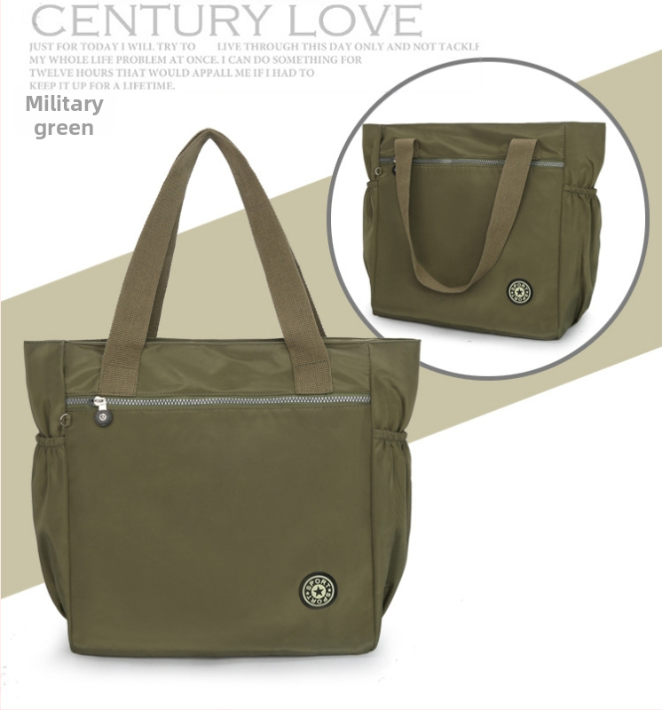 Ženska torba u korejskom stilu, crossbody tote – Oxford tkanina, gradska jednostavnost, vodoravni kvadratni oblik, zatvaranje zipom