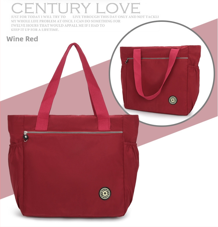 Ženska torba u korejskom stilu, crossbody tote – Oxford tkanina, gradska jednostavnost, vodoravni kvadratni oblik, zatvaranje zipom