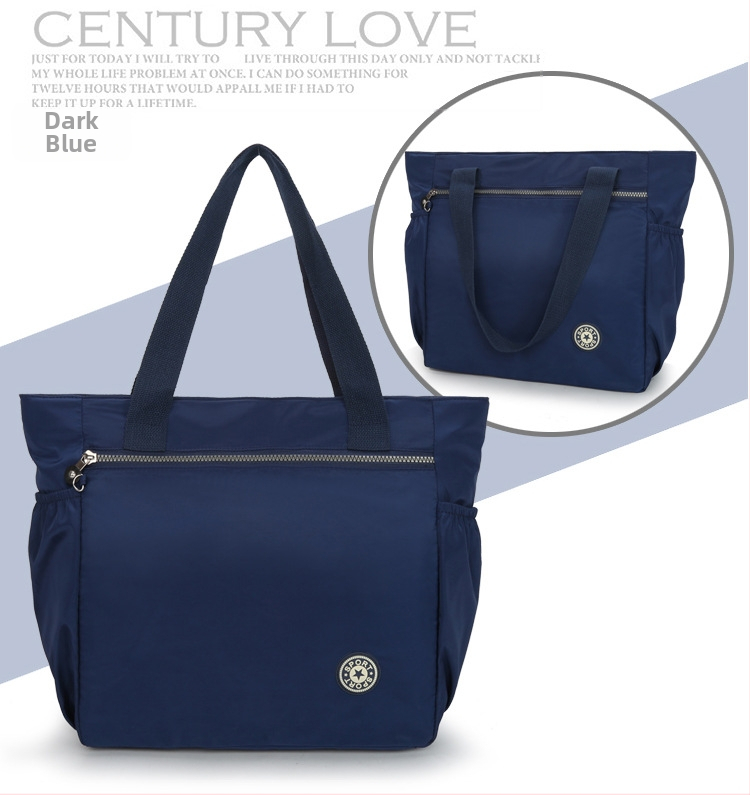Ženska torba u korejskom stilu, crossbody tote – Oxford tkanina, gradska jednostavnost, vodoravni kvadratni oblik, zatvaranje zipom