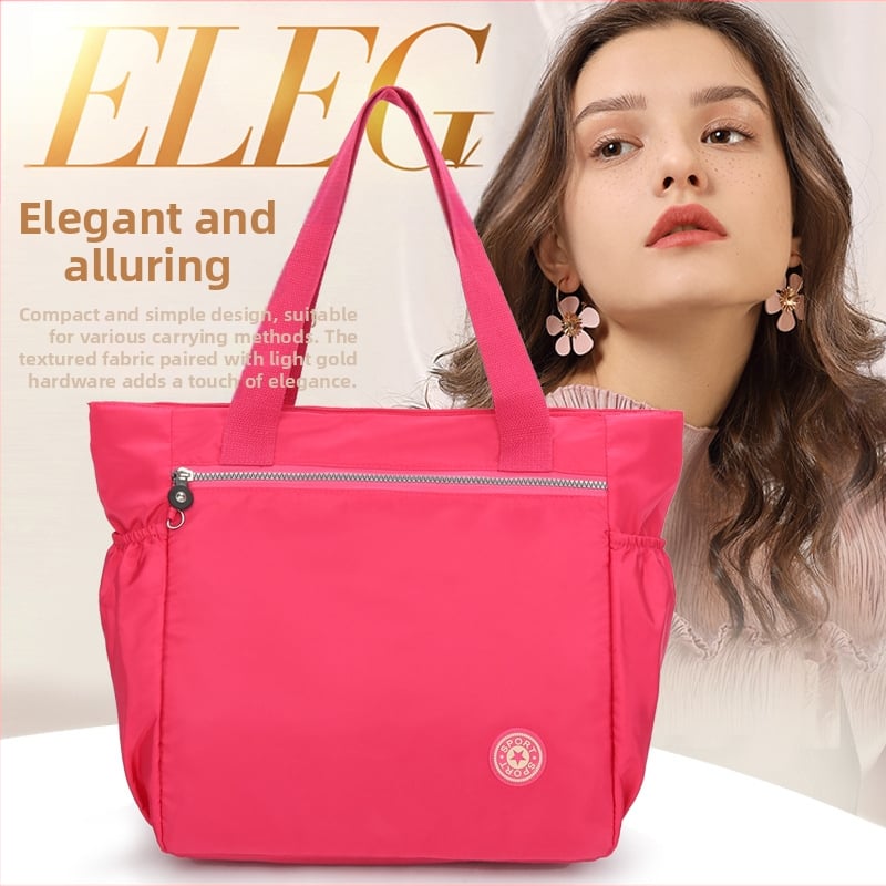 Ženska torba u korejskom stilu, crossbody tote – Oxford tkanina, gradska jednostavnost, vodoravni kvadratni oblik, zatvaranje zipom