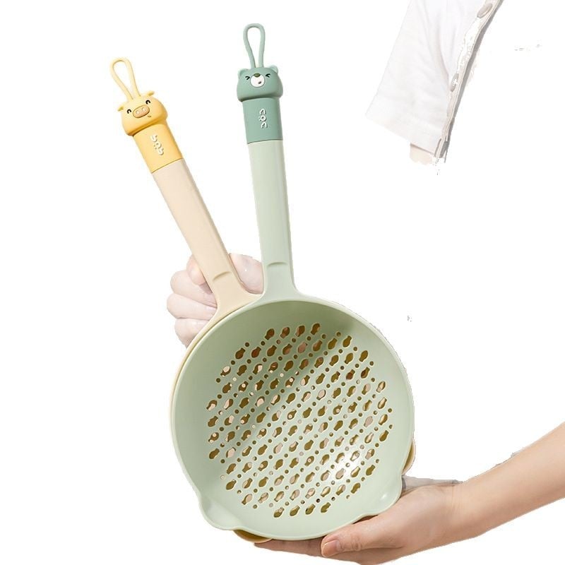 Μεγάλη σιλικόνινη κουτάλα με ενσωματωμένο σουρωτήρι για μακαρόνια και νουντλς – ανθεκτικό σε υψηλές θερμοκρασίες, αντιολισθητικό