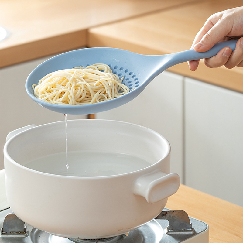 Σιλικονούχο κουτάλι μαγειρικής για στράγγισμα νούντλων και ντόμπλινγκς – μη κολλητικό, αντιολισθητικό, ανθεκτικό σε υψηλές θερμοκρασίες, λαβή από σιλικόνη