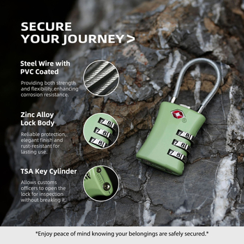 UPSECURITY 05ST TSA Κλείδωμα από Ψευδάργυρο για Αποσκευές, Σακίδιο, Αθλητική Τσαντά, Ντουλάπι — 2.8mm διάμετρος