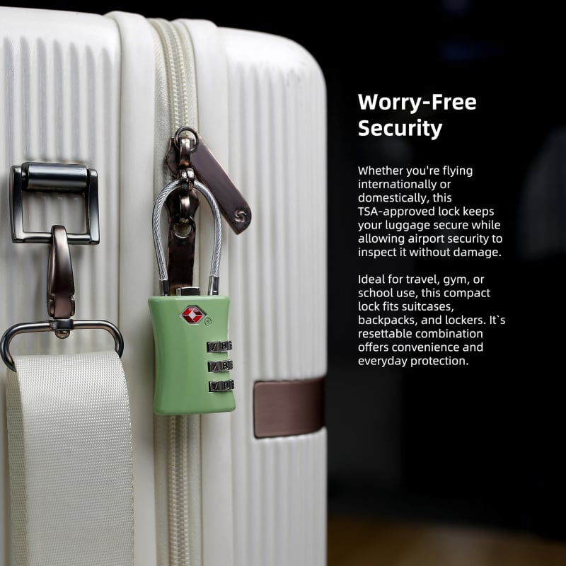 UPSECURITY 05ST TSA Κλείδωμα από Ψευδάργυρο για Αποσκευές, Σακίδιο, Αθλητική Τσαντά, Ντουλάπι — 2.8mm διάμετρος