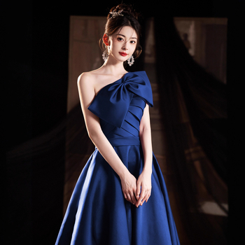 Duga večernja haljina za odrasle žene, poliester, visoki struk, rukavi 3/4, duga suknja