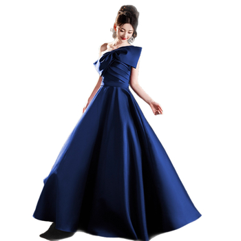 Duga večernja haljina za odrasle žene, poliester, visoki struk, rukavi 3/4, duga suknja