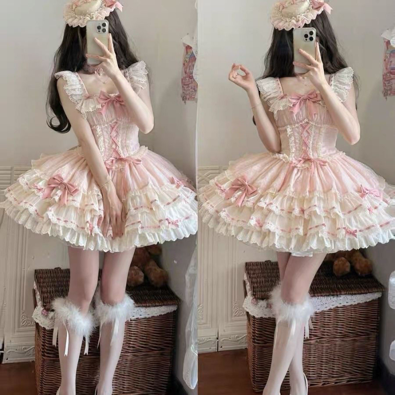 Lolita φόρεμα με φούστα σε στιλ μπαλέτου, αρχικός σχεδιασμός; Άνοιξη 2025; Πολυεστερικό ίνα; Κύριο ύφασμα: πολυεστέρας; Περιεκτικότητα υφάσματος ≤30%; Κινέζικό στυλ