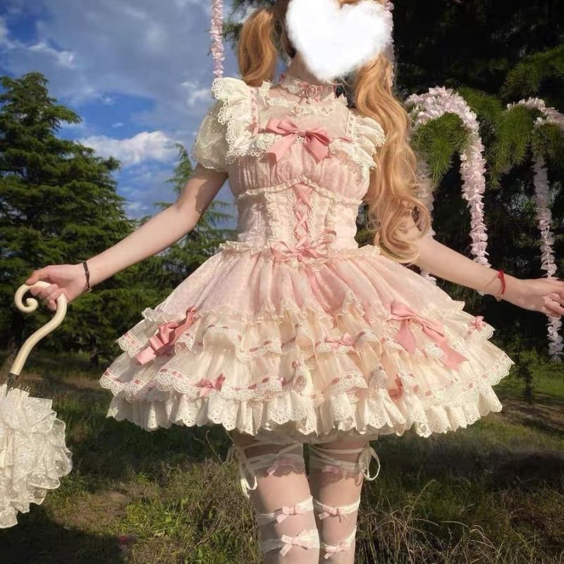 Lolita φόρεμα με φούστα σε στιλ μπαλέτου, αρχικός σχεδιασμός; Άνοιξη 2025; Πολυεστερικό ίνα; Κύριο ύφασμα: πολυεστέρας; Περιεκτικότητα υφάσματος ≤30%; Κινέζικό στυλ