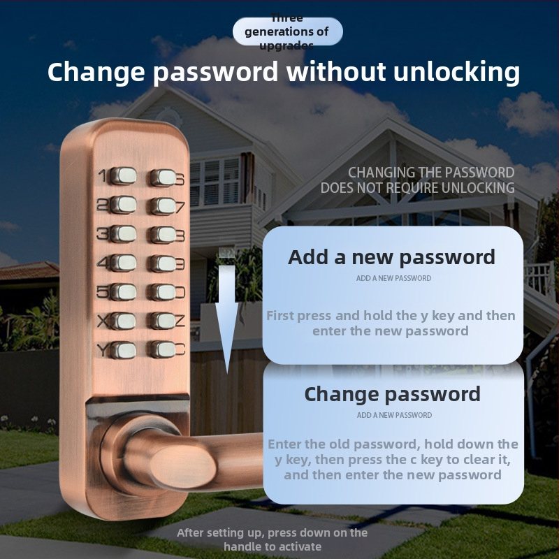 Vanjska mehanička brava s kombinacijom, vodootporna i otporna na niske temperature, izrađena od cinkovog legura, model 208a treće generacije