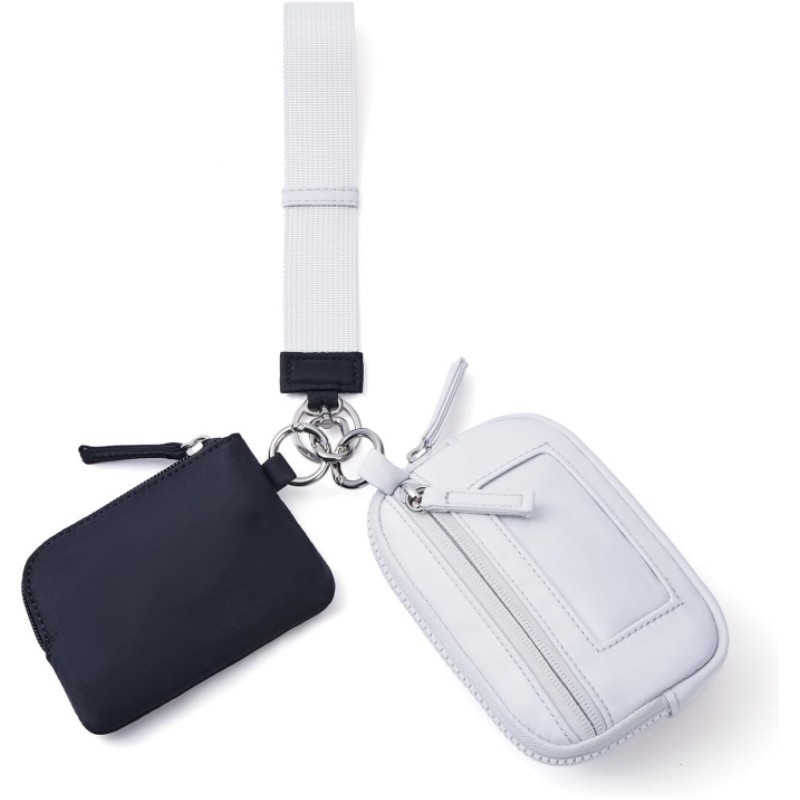 2 az 1-ben pénztárca érmékre és kártyákra kulcstartóval, ultrakönnyű nylon, városi minimalista stílus, poliészter bélés, mindennapi használatra