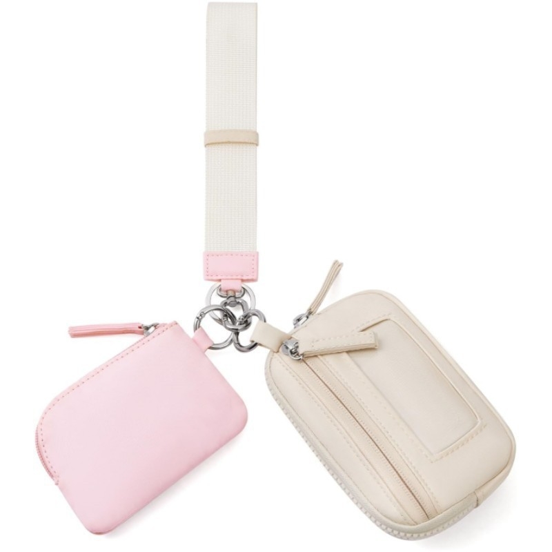 2 az 1-ben pénztárca érmékre és kártyákra kulcstartóval, ultrakönnyű nylon, városi minimalista stílus, poliészter bélés, mindennapi használatra