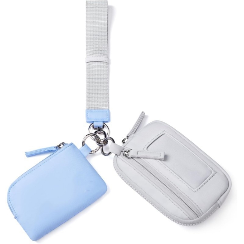 2 az 1-ben pénztárca érmékre és kártyákra kulcstartóval, ultrakönnyű nylon, városi minimalista stílus, poliészter bélés, mindennapi használatra