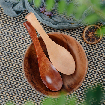 Ξύλινο κουτάλι σούπας με καμπύλη λαβή | είδη κουζίνας | στυλ Ιαπωνίας και Νότιας Κορέας | εκτυπωμένο λογότυπο | παραμετροποίηση επεξεργασίας | κουτάλι