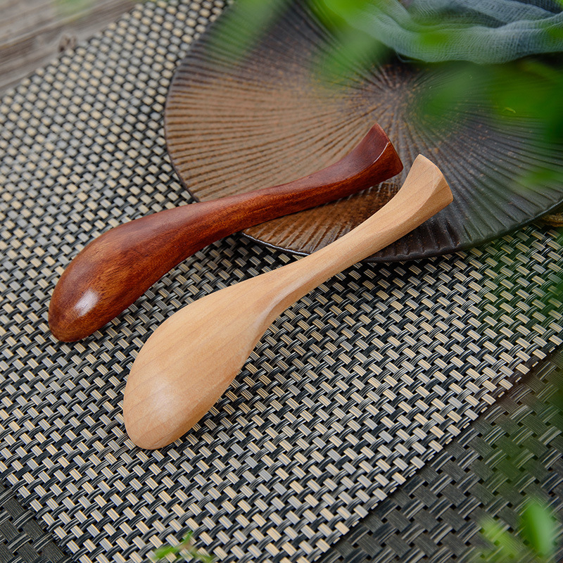 Ξύλινο κουτάλι σούπας με καμπύλη λαβή | είδη κουζίνας | στυλ Ιαπωνίας και Νότιας Κορέας | εκτυπωμένο λογότυπο | παραμετροποίηση επεξεργασίας | κουτάλι