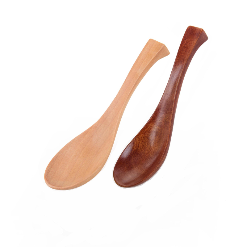 Ξύλινο κουτάλι σούπας με καμπύλη λαβή | είδη κουζίνας | στυλ Ιαπωνίας και Νότιας Κορέας | εκτυπωμένο λογότυπο | παραμετροποίηση επεξεργασίας | κουτάλι