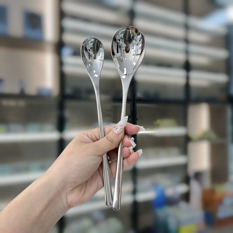 Κουτάλι σούπας από ανοξείδωτο ατσάλι για ενήλικες, παχυσμένος, μοντέρνος μινιμαλιστικός σχεδιασμός, καθρέφτης φινίρισμα