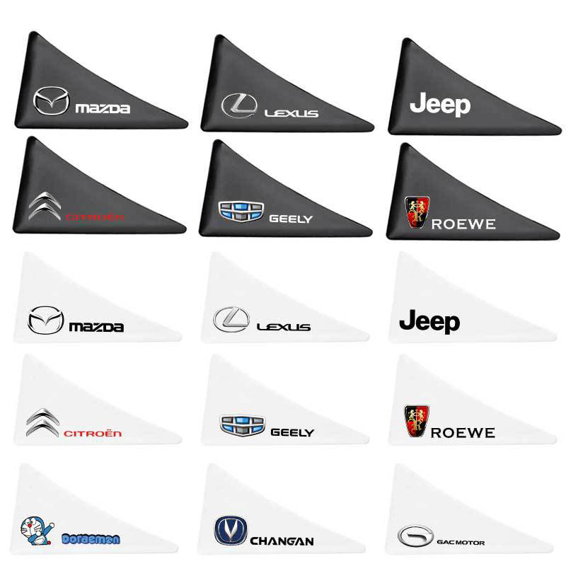 Антиударна лента за врати на автомобил, малък триъгълен ъглов предпазен стикер, PVC материал, универсален модел