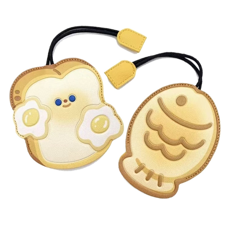 Taiyaki mesefigurás kulcstartó kihúzható dizájnnal - PU anyag, uniszex stílus, PU bélés, 2024 tavasza