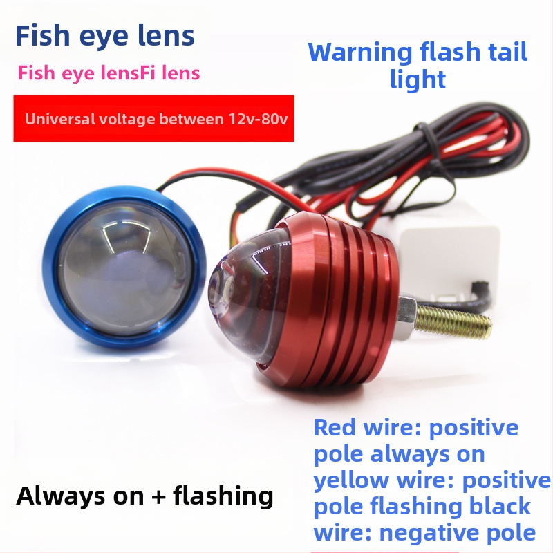 LED zadné svetlo pre elektrické vozidlá a motocykle, hliníková zliatina, 12-80V, dvojfunkčné: trvalo svieti a bliká